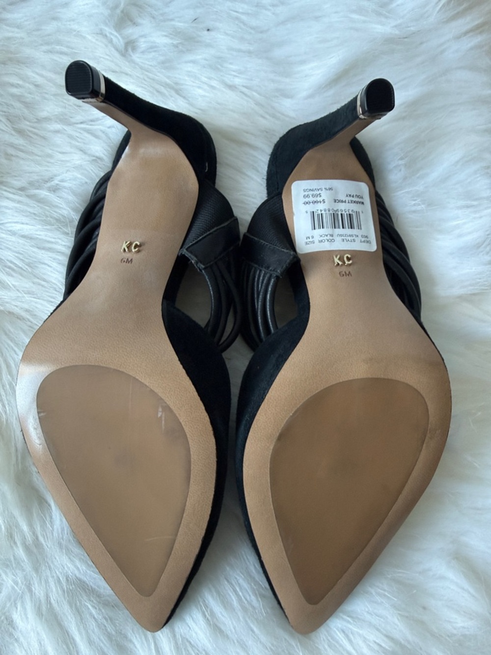 Kenneth Cole Black Pointed Toe Pumps with Wrapped Straps - Picture 4 of 6